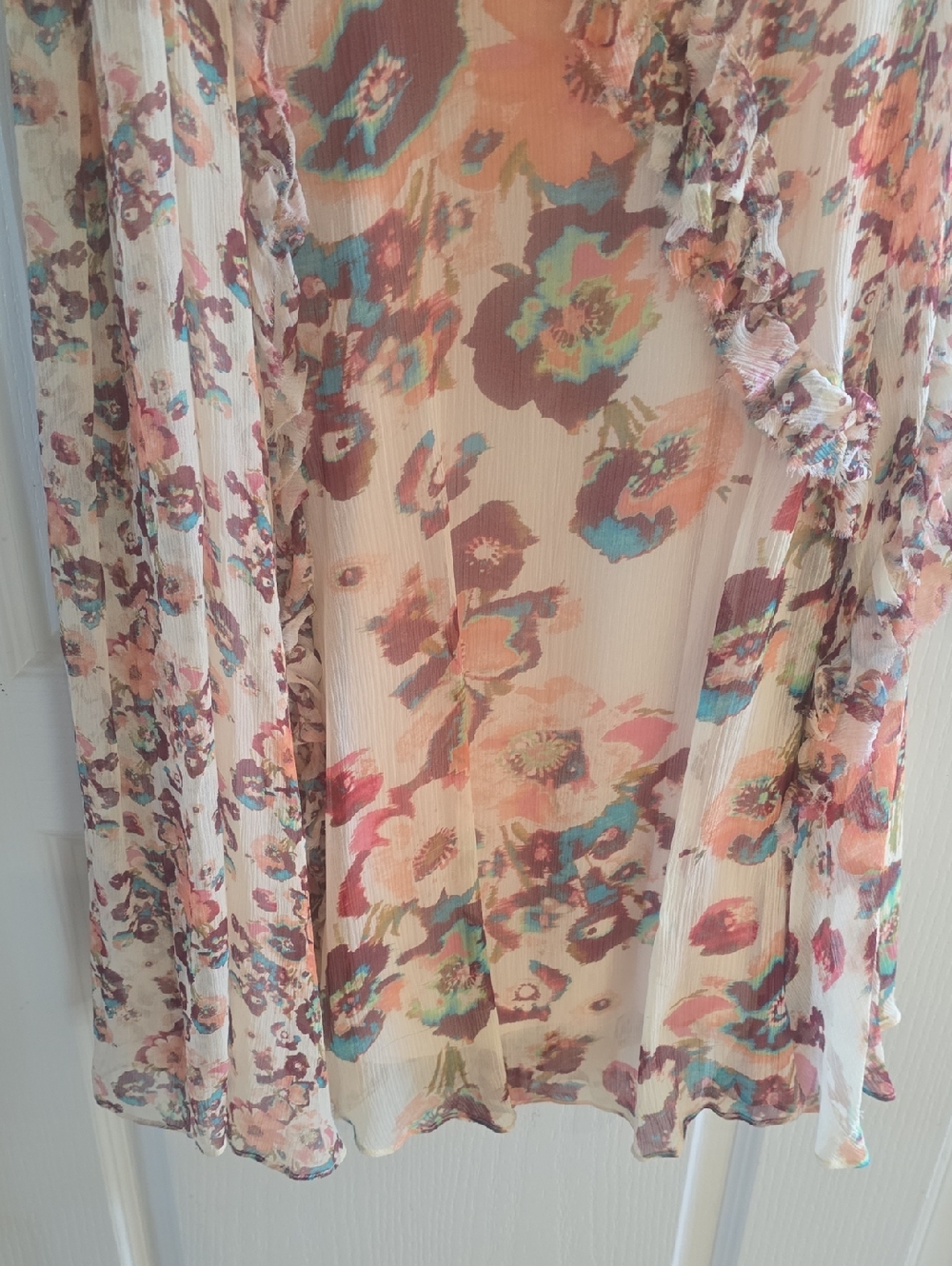 Ulla Johnson Floral Ruffled Sleeveless Dress - Cream Multi - Picture 11 of 11